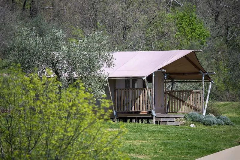 A lodge among the estate's trees