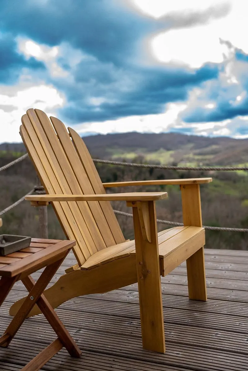 Wooden chair on the deck